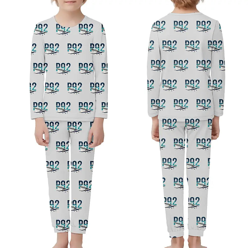 Tecnam P92 Echo MkII - Children Pajamas - Original Pattern - Light Gray