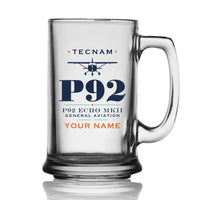 Thumbnail for Tecnam P92 Echo MkII - Heritage + Name - Beer Glass with Holder