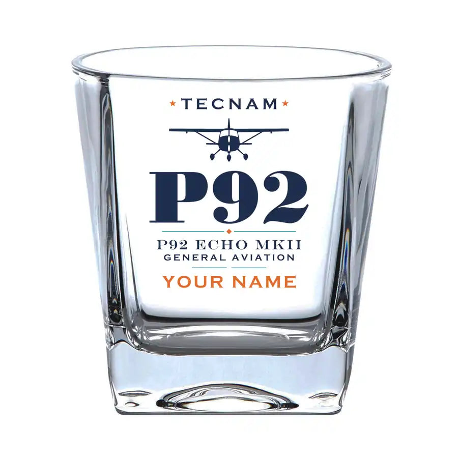 Tecnam P92 Echo MkII - Heritage + Name - Whiskey Glass