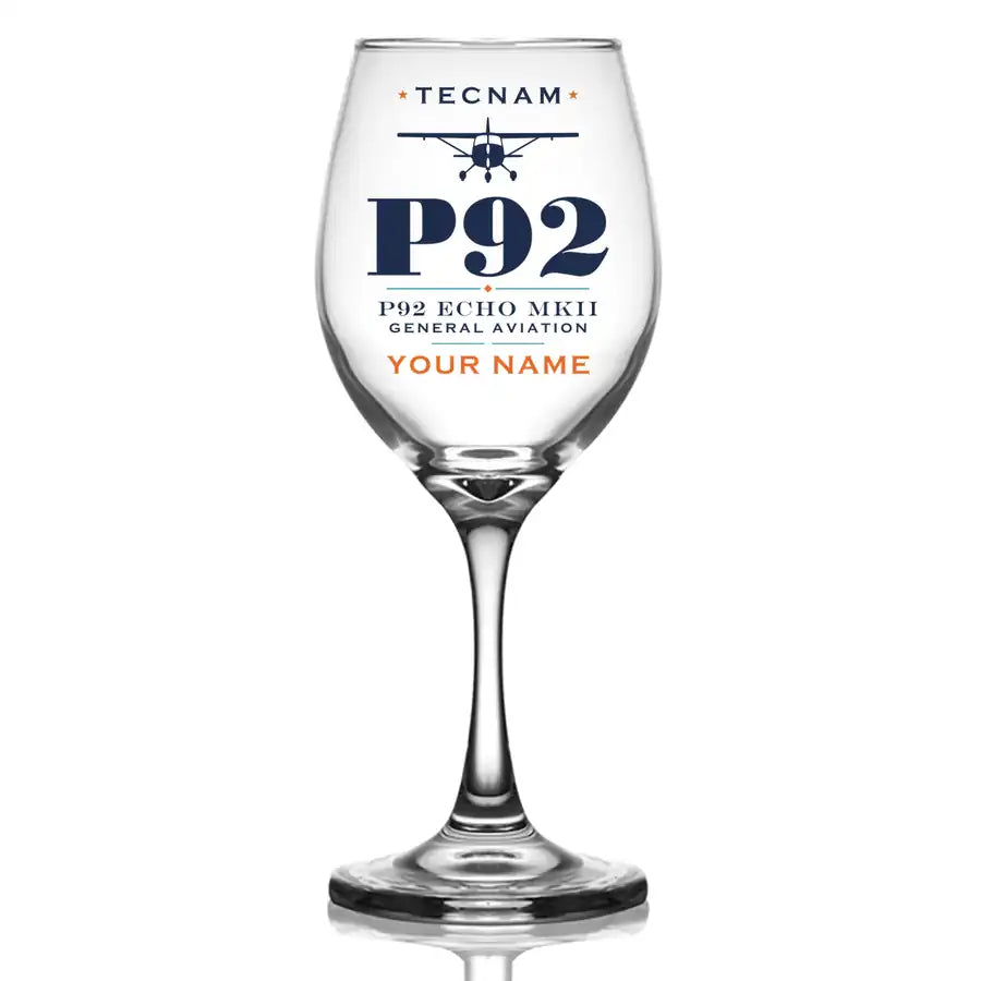 Tecnam P92 Echo MkII - Heritage + Name - Wine Glass