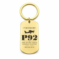 Thumbnail for Tecnam P92 Echo MkII - Key Chain - Heritage - Gold