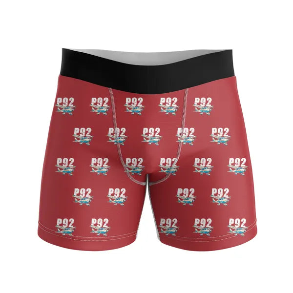 Tecnam P92 Echo MkII - Men Boxers - Cartoon Pattern - Red