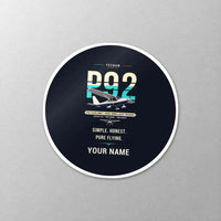 Thumbnail for Tecnam P92 Echo MkII - Original + Name - Circle Sticker - Close-up