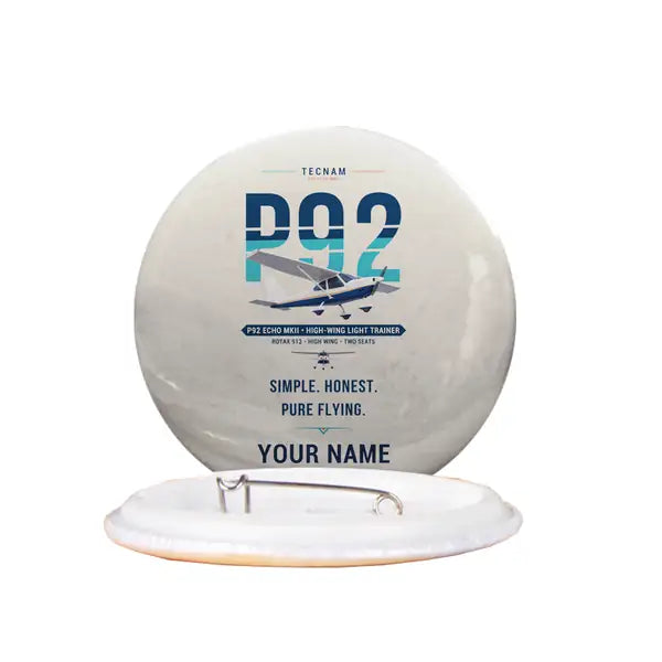 Tecnam P92 Echo MkII - Original + Name - Pin - Beige
