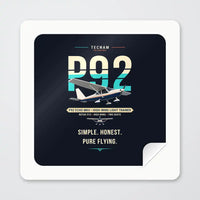 Thumbnail for Tecnam P92 Echo MkII - Original - Square Sticker - Peel