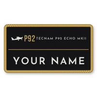 Thumbnail for Tecnam P92 Echo MkII Patches - Rectangle + Name - Black Gold