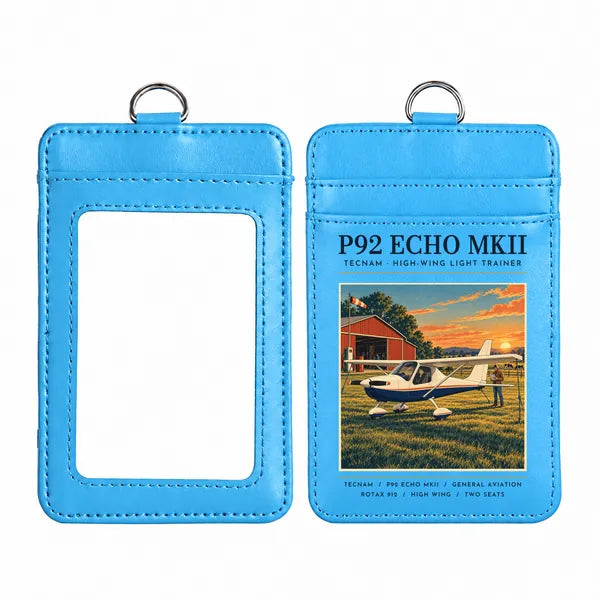 Tecnam P92 Echo MkII - Poster - ID Card Holder - Blue
