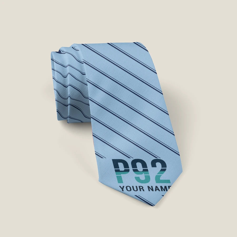Tecnam P92 Echo MkII - Stripe + Name - Tie - Light Blue