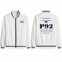 Thumbnail for Tecnam P92 Echo MkII Stylish Jackets - Baseball Collar - Heritage - White