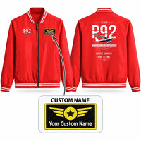 Thumbnail for Tecnam P92 Echo MkII Stylish Jackets - Baseball Collar - Original + Name - Red