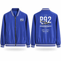 Thumbnail for Tecnam P92 Echo MkII Stylish Jackets - Baseball Collar - Original - Royal Blue