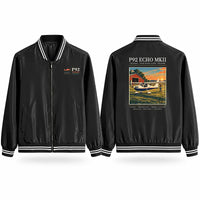 Thumbnail for Tecnam P92 Echo MkII Stylish Jackets - Baseball Collar - Poster - Black