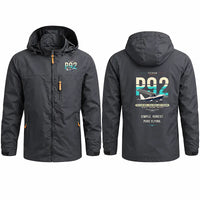 Thumbnail for Tecnam P92 Echo MkII Stylish Jackets - Hooded Windbreaker - Original - Charcoal