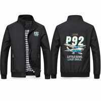 Thumbnail for Tecnam P92 Echo MkII Stylish Jackets - Stand Collar - Cartoon - Black