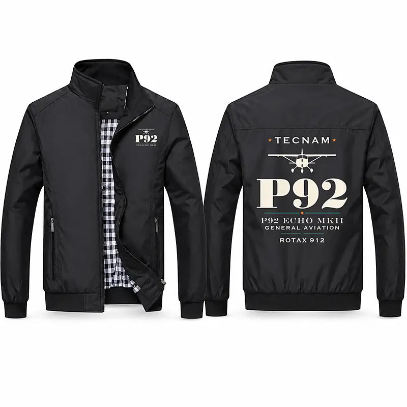 Tecnam P92 Echo MkII Stylish Jackets - Stand Collar - Heritage - Black
