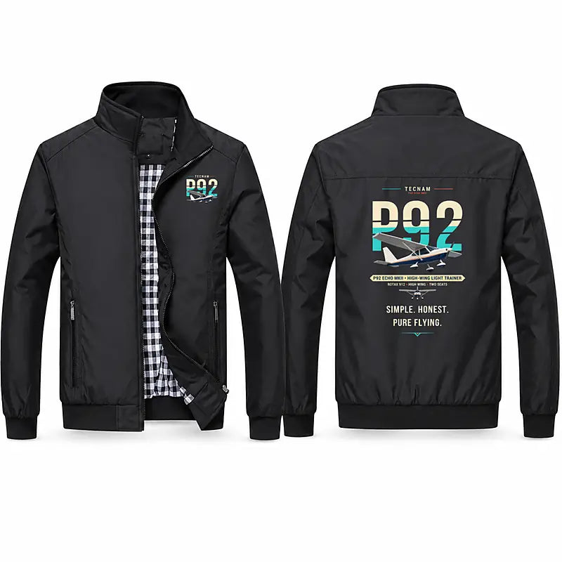 Tecnam P92 Echo MkII Stylish Jackets - Stand Collar - Original - Black