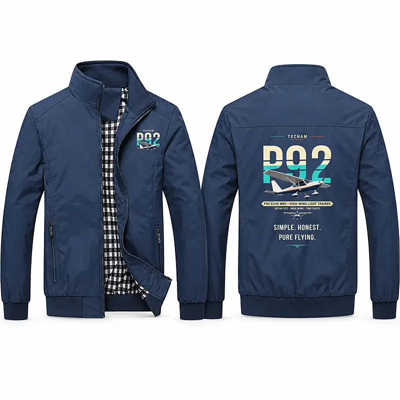 Tecnam P92 Echo MkII Stylish Jackets - Stand Collar - Original - Navy Blue