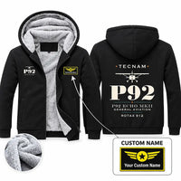 Thumbnail for Tecnam P92 Echo MkII Zipped Sweatshirts - Heritage + Name - Black