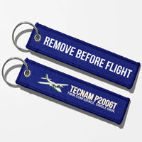 Thumbnail for Cartoon Tecnam P2006T Aviator Key Chains - Blue - Remove Before Flight