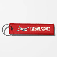 Thumbnail for Cartoon Tecnam P2006T Aviator Key Chains - Red
