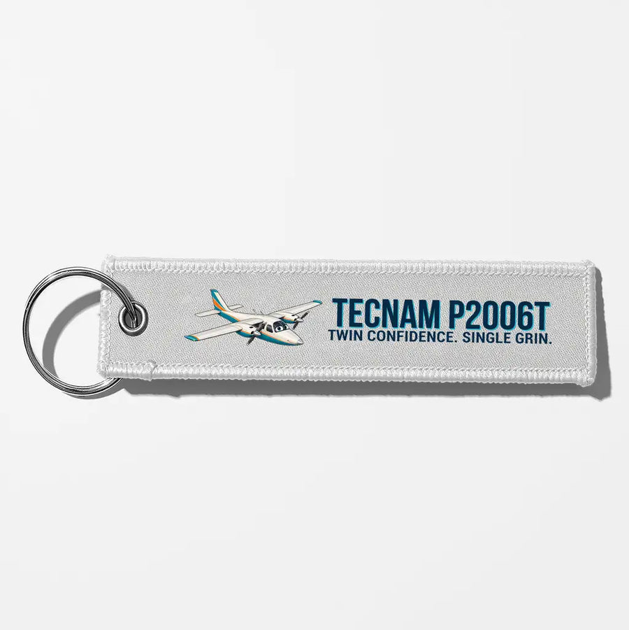 Cartoon Tecnam P2006T Aviator Key Chains - White