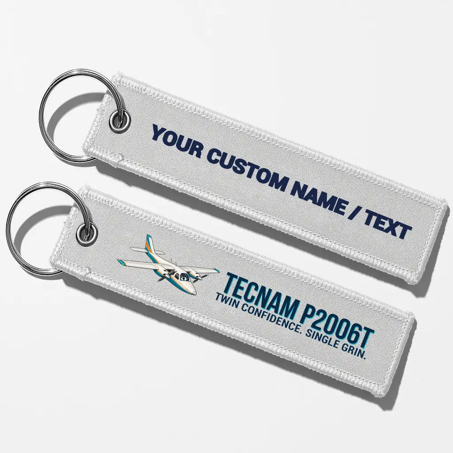 Cartoon Tecnam P2006T Aviator Key Chains - White - Personalized