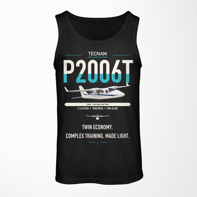 Tecnam P2006T design on black tank top