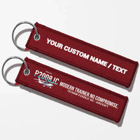 Thumbnail for Tecnam P2008JC NG Aviator Key Chains - Dark Red - Personalized