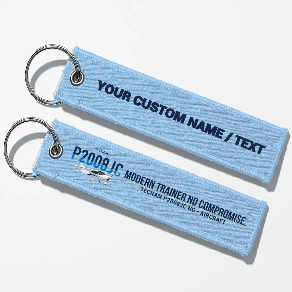 Tecnam P2008JC NG Aviator Key Chains - Light Blue - Personalized