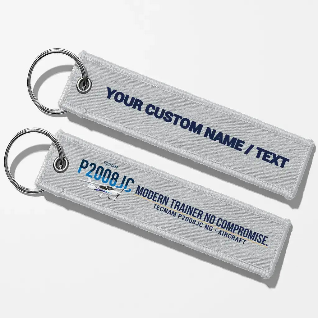 Tecnam P2008JC NG Aviator Key Chains - Light Gray - Personalized