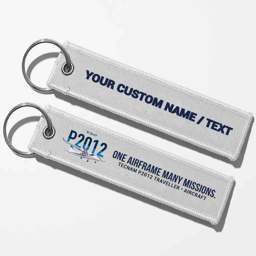 Tecnam P2012 Traveller Aviator Key Chains - White - Personalized