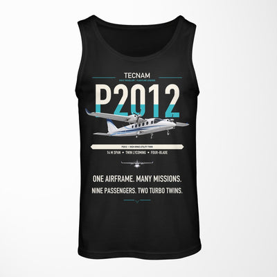 Tecnam P2012 Traveller design on black tank top