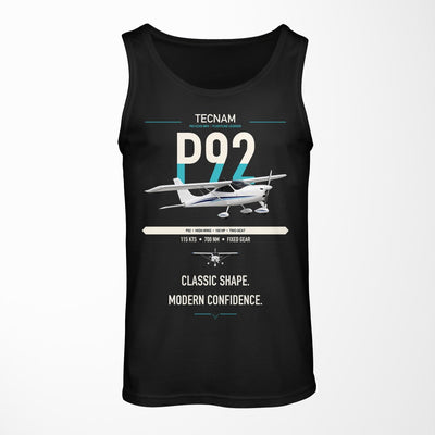 Tecnam P92 Echo MkII design on black tank top