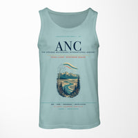 Thumbnail for Ted Stevens Anchorage International Airport (ANC) design on light green tank top