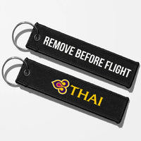 Thumbnail for Thai Airways Crew & Staff Tag Key Chains - Black - Remove Before Flight