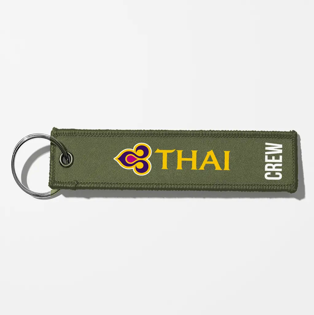 Thai Airways Crew & Staff Tag Key Chains - Green Army - Crew