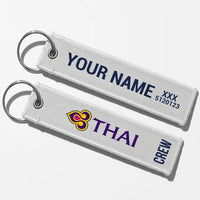 Thumbnail for Thai Airways Crew & Staff Tag Key Chains - White - Crew + Name