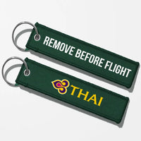 Thumbnail for Thai Airways Crew & Staff Tag Key Chains - Dark Green - Remove Before Flight