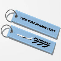 Thumbnail for The Boeing 777 Key Chains - Light Blue - Personalized