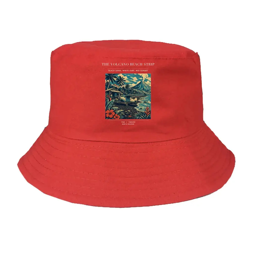 The Volcano Beach Strip summer hat - red