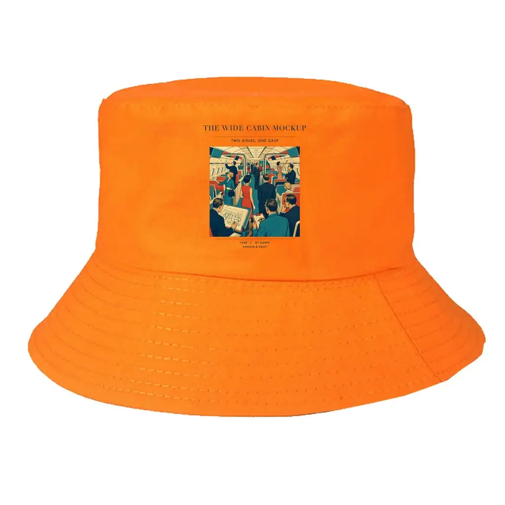 The Wide Cabin Mockup summer hat - orange