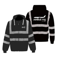 Thumbnail for The Airbus A350 WXB Designed Reflective Zipped Hoodies