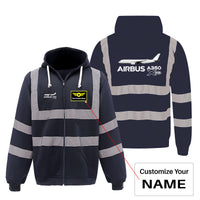 Thumbnail for The Airbus A350 WXB Designed Reflective Zipped Hoodies