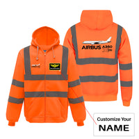 Thumbnail for The Airbus A350 WXB Designed Reflective Zipped Hoodies