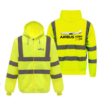 Thumbnail for The Airbus A350 WXB Designed Reflective Zipped Hoodies