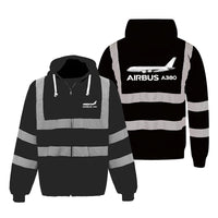 Thumbnail for The Airbus A380 Designed Reflective Zipped Hoodies
