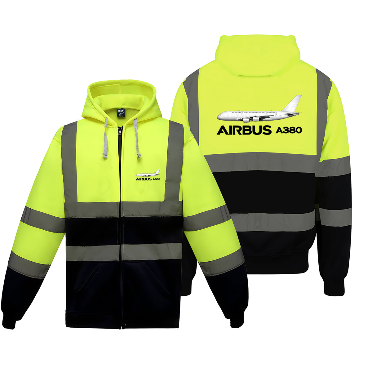 The Airbus A380 Designed Reflective Zipped Hoodies