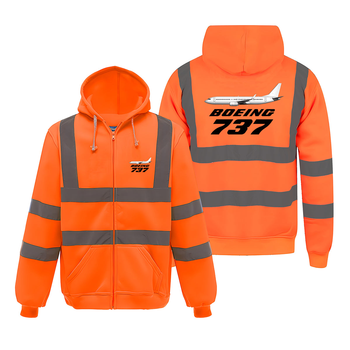 The Boeing 737 Designed Reflective Zipped Hoodies