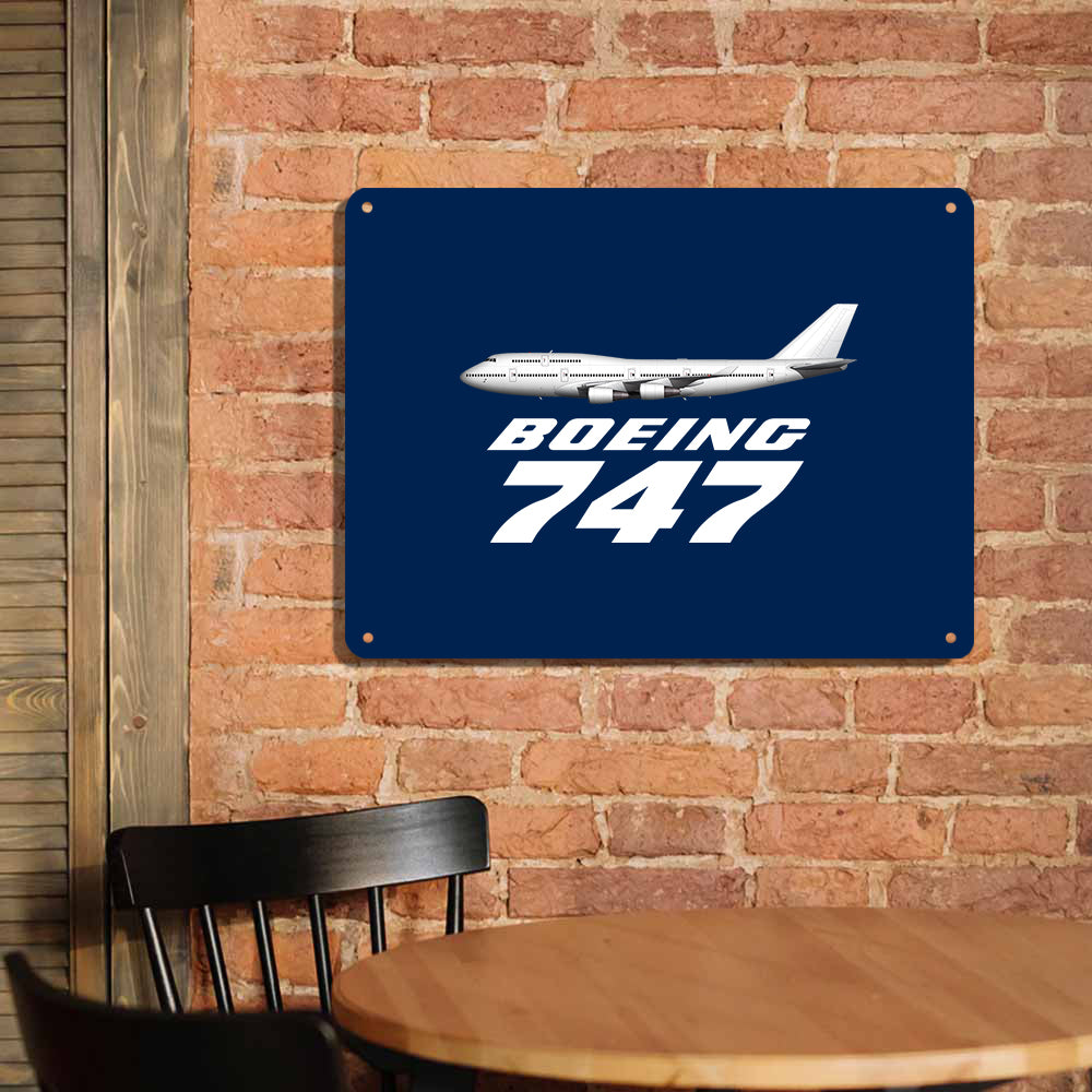 The Boeing 747 Printed Metal Sign
