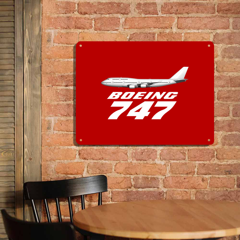 The Boeing 747 Printed Metal Sign
